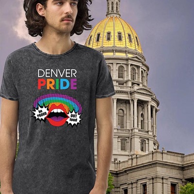 Denver pride 2023 denim t-shirt - Thumbnail 3