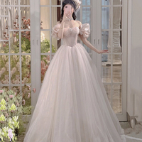 Beautiful Tulle Long Prom Dress, Off the Shoulder Evening Dress Party Dress - Thumbnail 1