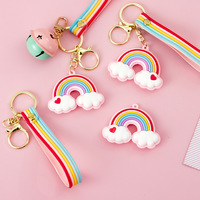 Creative Soft Rubber Rainbow Keychain Colorful Pendant Stall Key Accessories - Thumbnail 1