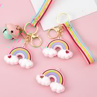 Creative Soft Rubber Rainbow Keychain Colorful Pendant Stall Key Accessories - Thumbnail 3