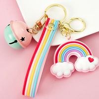 Creative Soft Rubber Rainbow Keychain Colorful Pendant Stall Key Accessories - Thumbnail 4