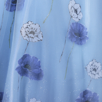 Unique Blue Floral Long Prom Dress, Beautiful A-Line Evening Dress - Thumbnail 7