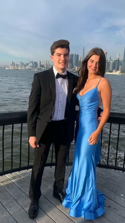 Sexy Blue Mermaid Prom Dresses,Open Back Long Evening Party Dress,1544