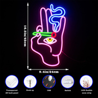 Free Shipping-SMOKING HAND NEON LIGHT - Thumbnail 5