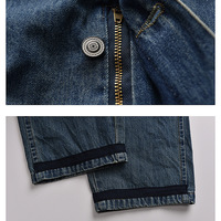 Multi-Pocket Bib Jeans Men's Washed Denim Overalls - Thumbnail 6