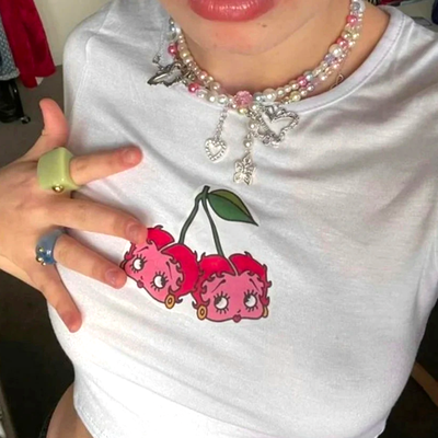 Betty cherry crop top