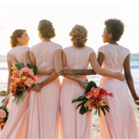Pink Bridesmaid Dresses for Beach Wedding Party - Thumbnail 1