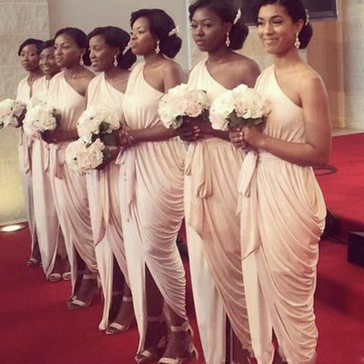 One shoulder bridesmaid dresses ankle length  - Thumbnail 1