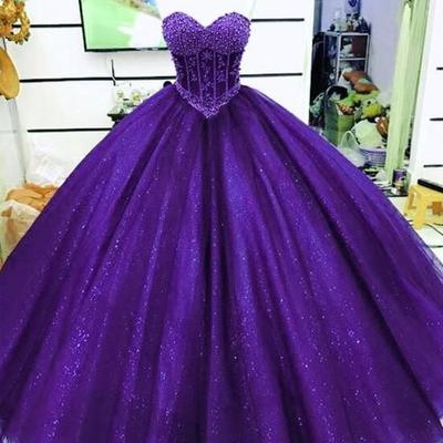 Beautiful sleeveless glitter ball gown dresses - Thumbnail 1