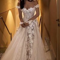 white long sleeves applique strapless sweetheart tulle lace wedding dresses,1548 - Thumbnail 1