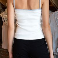 Ruffle Ribbed Square Collar Camisole  - Thumbnail 5