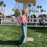 Pink Sheer Ruffle Long Sleeve Shirt  - Thumbnail 4