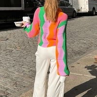 Rainbow Color Block Cardigan  - Thumbnail 8