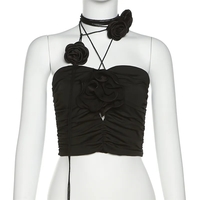 Black Rose Crop Top - Thumbnail 6