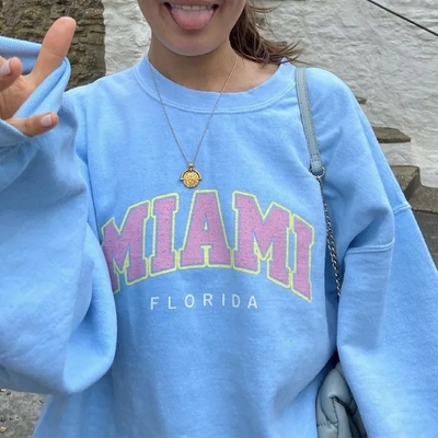 Miami Letter Print Sweater 