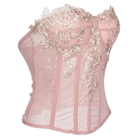 Pink Chiffon Lace Corset  - Thumbnail 1