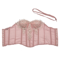 Pink Chiffon Lace Corset  - Thumbnail 2
