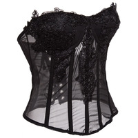 Pink Chiffon Lace Corset  - Thumbnail 6