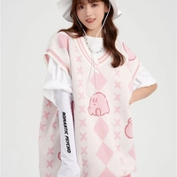 Pink Anime Japanese Sweater Vest  - Thumbnail 2