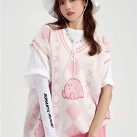 Pink Anime Japanese Sweater Vest  - Thumbnail 3