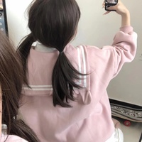 Japanese Cute Sailor Collar Kuromi Cinnamoroll My Melody Black Pink Blue Zip Up Jacket - Thumbnail 9