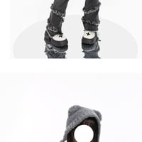 Haunted Night Black Cat Cute Harajuku Cartoon Mink Faux Fur Cozy Sweaters - Thumbnail 6