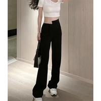 Pearl Rhinestone Black High Waist Pants - Thumbnail 4