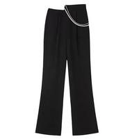 Pearl Rhinestone Black High Waist Pants - Thumbnail 6