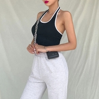 Black & White Patchwork Halter Top - Thumbnail 2