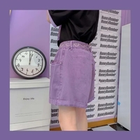 Purple Denim Shorts  - Thumbnail 5