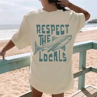 Respect Shark Print Short Sleeve T-shirt  - Thumbnail 1