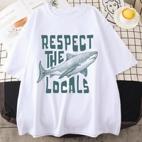 Respect Shark Print Short Sleeve T-shirt  - Thumbnail 3