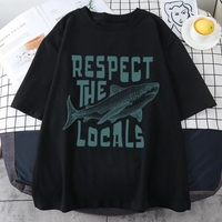 Respect Shark Print Short Sleeve T-shirt  - Thumbnail 4
