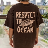 Respect Turtle Print Short Sleeve T-shirt  - Thumbnail 2