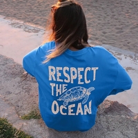 Respect Turtle Print Short Sleeve T-shirt  - Thumbnail 1