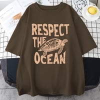 Respect Turtle Print Short Sleeve T-shirt  - Thumbnail 5