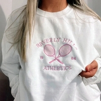 White Tennis Embroidery Sweater  - Thumbnail 1