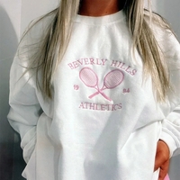 White Tennis Embroidery Sweater  - Thumbnail 3