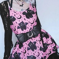 Pink Cat Bat Sling Dress - Thumbnail 4