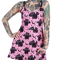 Pink Cat Bat Sling Dress - Thumbnail 5