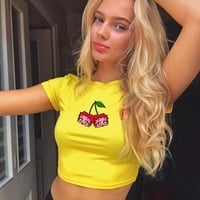 Cherry Girl Print Baby T-shirt  - Thumbnail 1