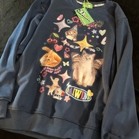 Cat Print Long Sleeve Shirt  - Thumbnail 3
