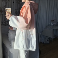Gradient Loose Zip Up Hoodie - Thumbnail 2