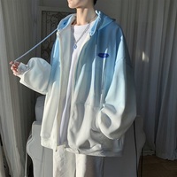 Gradient Loose Zip Up Hoodie - Thumbnail 7