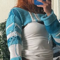 Black & White Crochet Long Sleeve Shirt  - Thumbnail 5