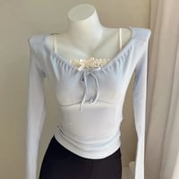 Sweet Bow Tie Crop Top - Thumbnail 5
