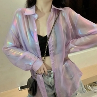 Sheer Laser Long Sleeve Shirt  - Thumbnail 2