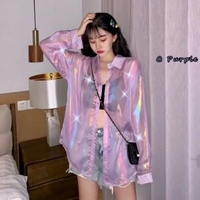 Sheer Laser Long Sleeve Shirt  - Thumbnail 3