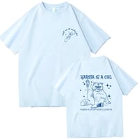 Funny Cat Karma Print Short Sleeve T-shirt  - Thumbnail 1