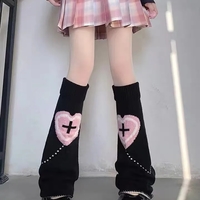 Heart Cross Knit Anime Leg Warmers - Thumbnail 4
